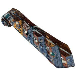 Funny Silk Tie Apartment Fun Necktie Made in Italy